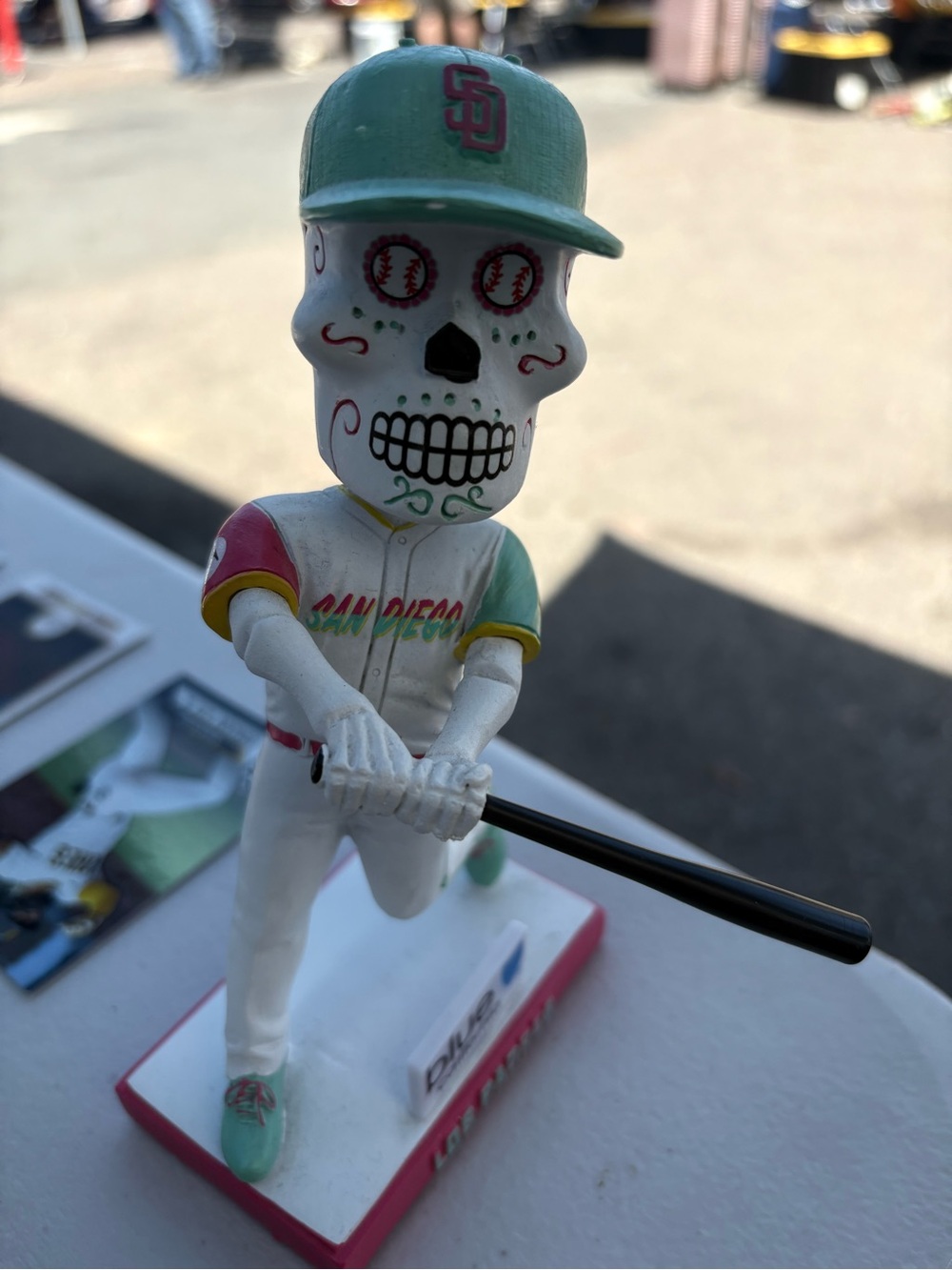San Diego Padres Baseball Sugar Skull Batter Figurine - Mint & Pink - Picture 4 of 4